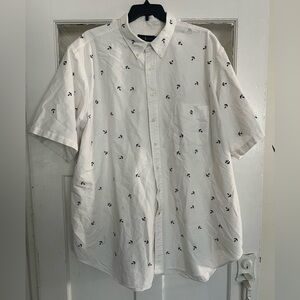 White Ralph Lauren Short-Sleeve Men's Shirt with Embroidered Design